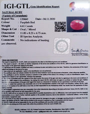 5.11 Ratti Natural Ruby with Govt Lab Certificate-(12210)